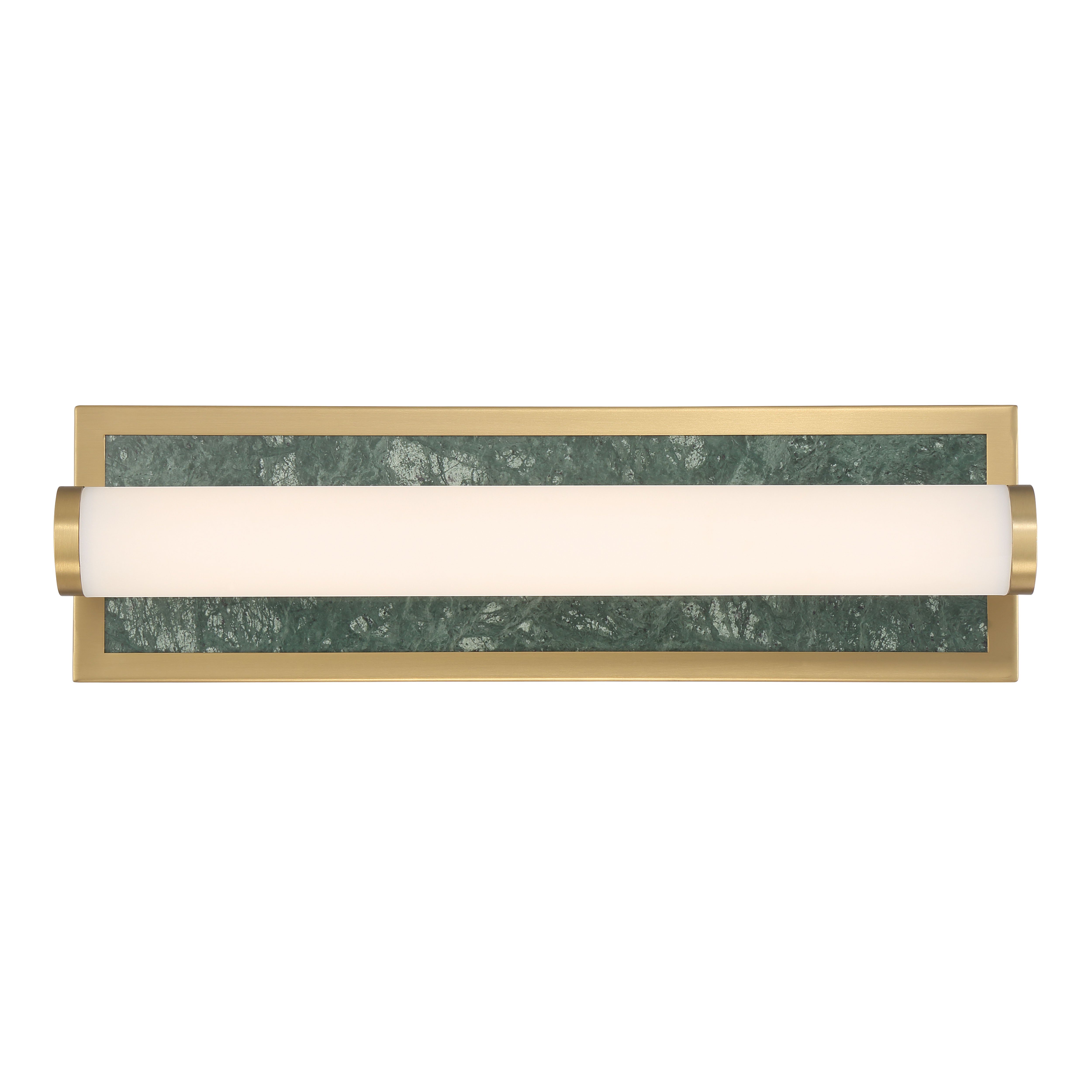 Stratum Integrated LED 18in Vanity in Brushed Champagne Brass with Persian Green Marble - - Golden Lighting