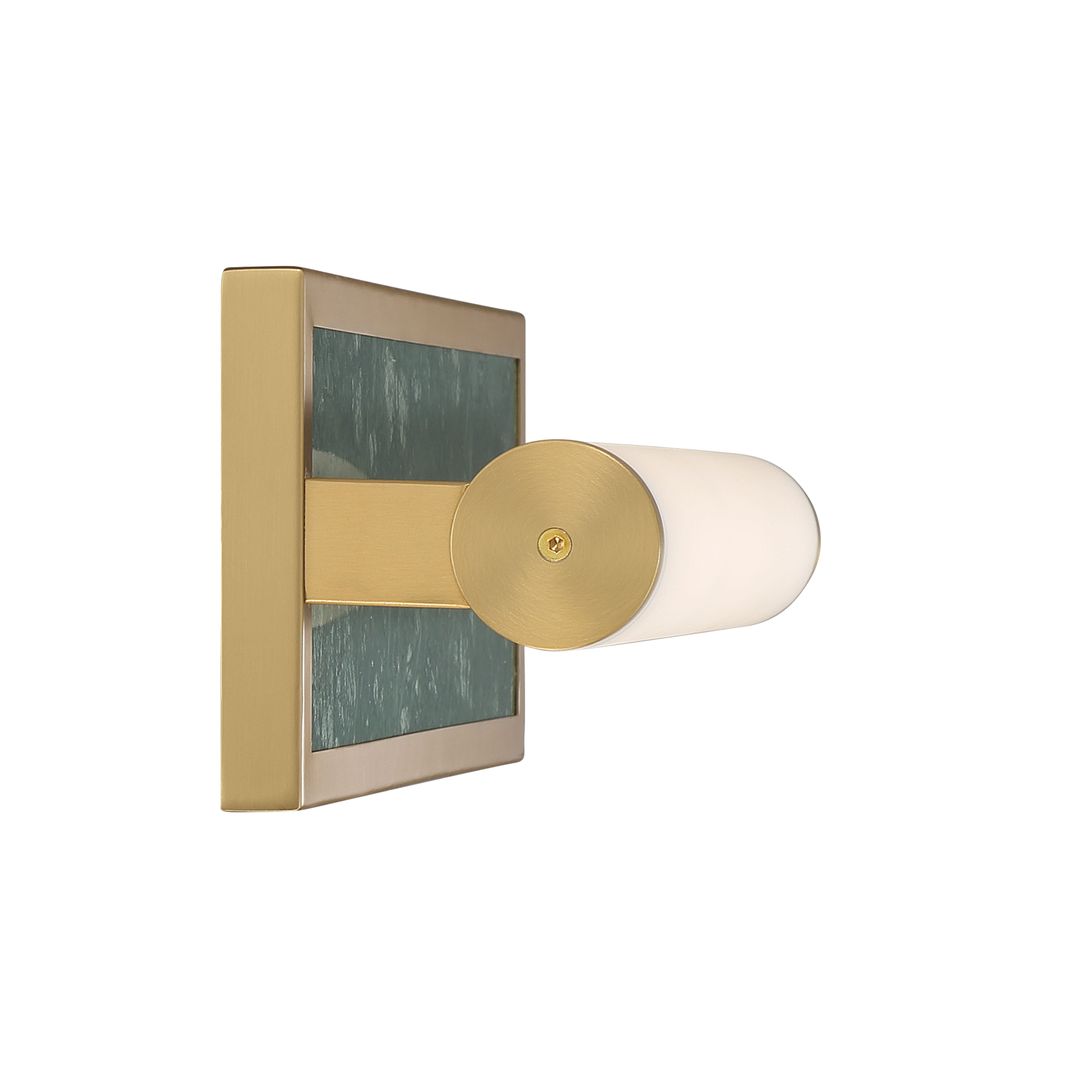 Stratum Integrated LED 18in Vanity in Brushed Champagne Brass with Persian Green Marble - - Golden Lighting