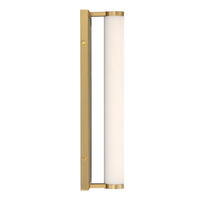 Stratum Integrated LED 18in Vanity in Brushed Champagne Brass with Persian Green Marble - - Golden Lighting