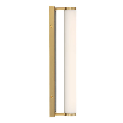 Stratum Integrated LED 18in Vanity in Brushed Champagne Brass with Persian Green Marble - - Golden Lighting