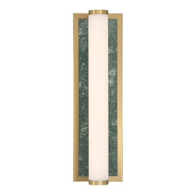 Stratum Integrated LED 18in Vanity in Brushed Champagne Brass with Persian Green Marble - - Golden Lighting