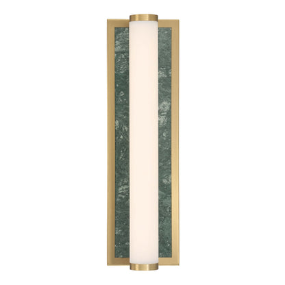 Stratum Integrated LED 18in Vanity in Brushed Champagne Brass with Persian Green Marble - - Golden Lighting