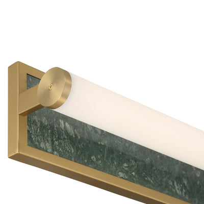 Stratum Integrated LED 18in Vanity in Brushed Champagne Brass with Persian Green Marble - - Golden Lighting