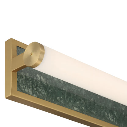 Stratum Integrated LED 18in Vanity in Brushed Champagne Brass with Persian Green Marble - - Golden Lighting