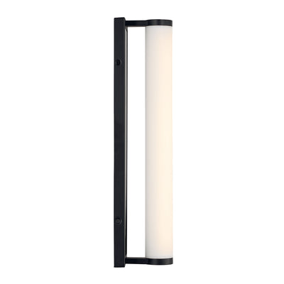 Stratum Integrated LED 18in Vanity in Matte Black with Jazz White Marble - - Golden Lighting