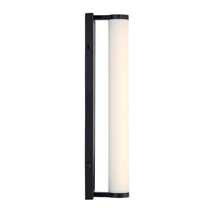 Stratum Integrated LED 18in Vanity in Matte Black with Jazz White Marble - - Golden Lighting
