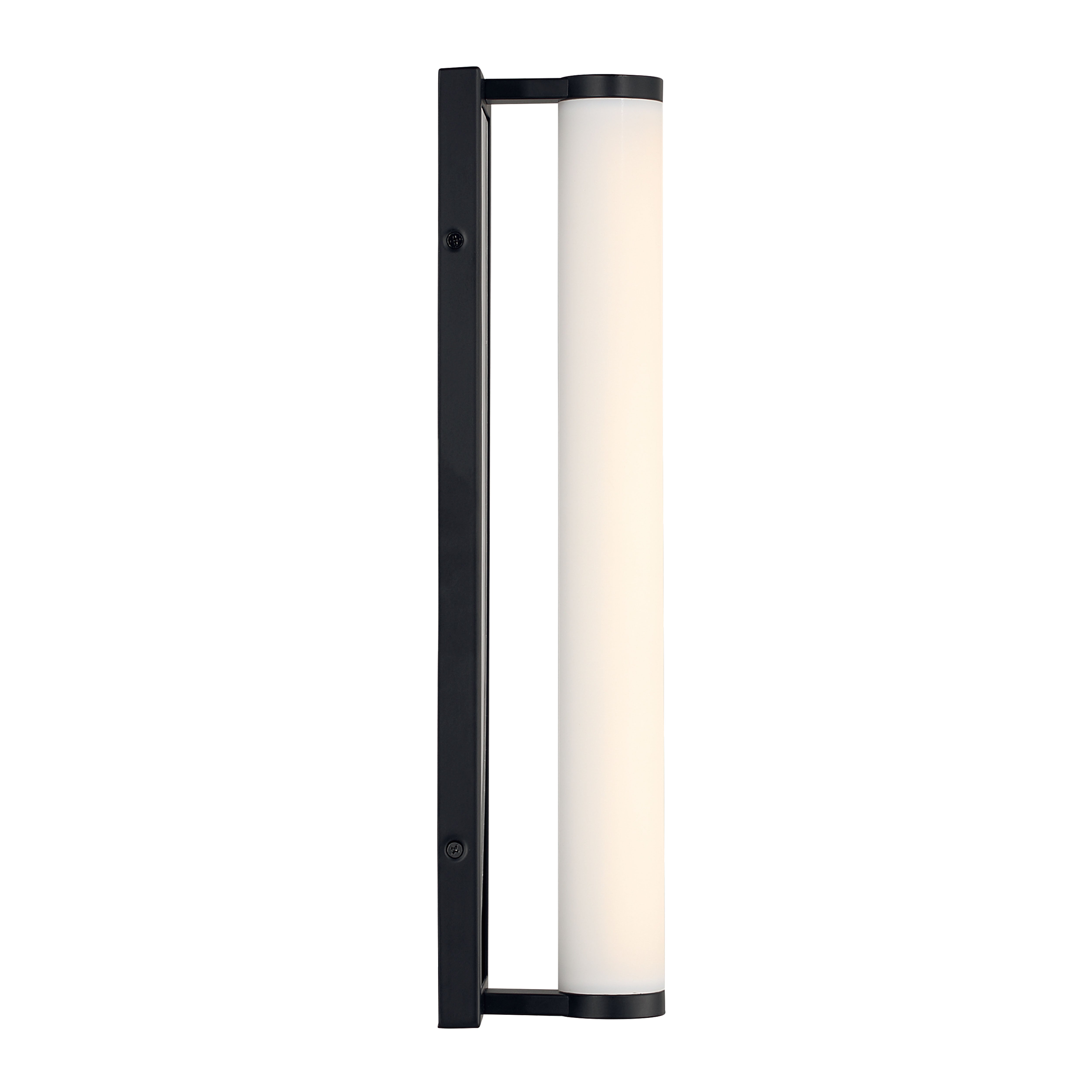 Stratum Integrated LED 18in Vanity in Matte Black with Jazz White Marble - - Golden Lighting