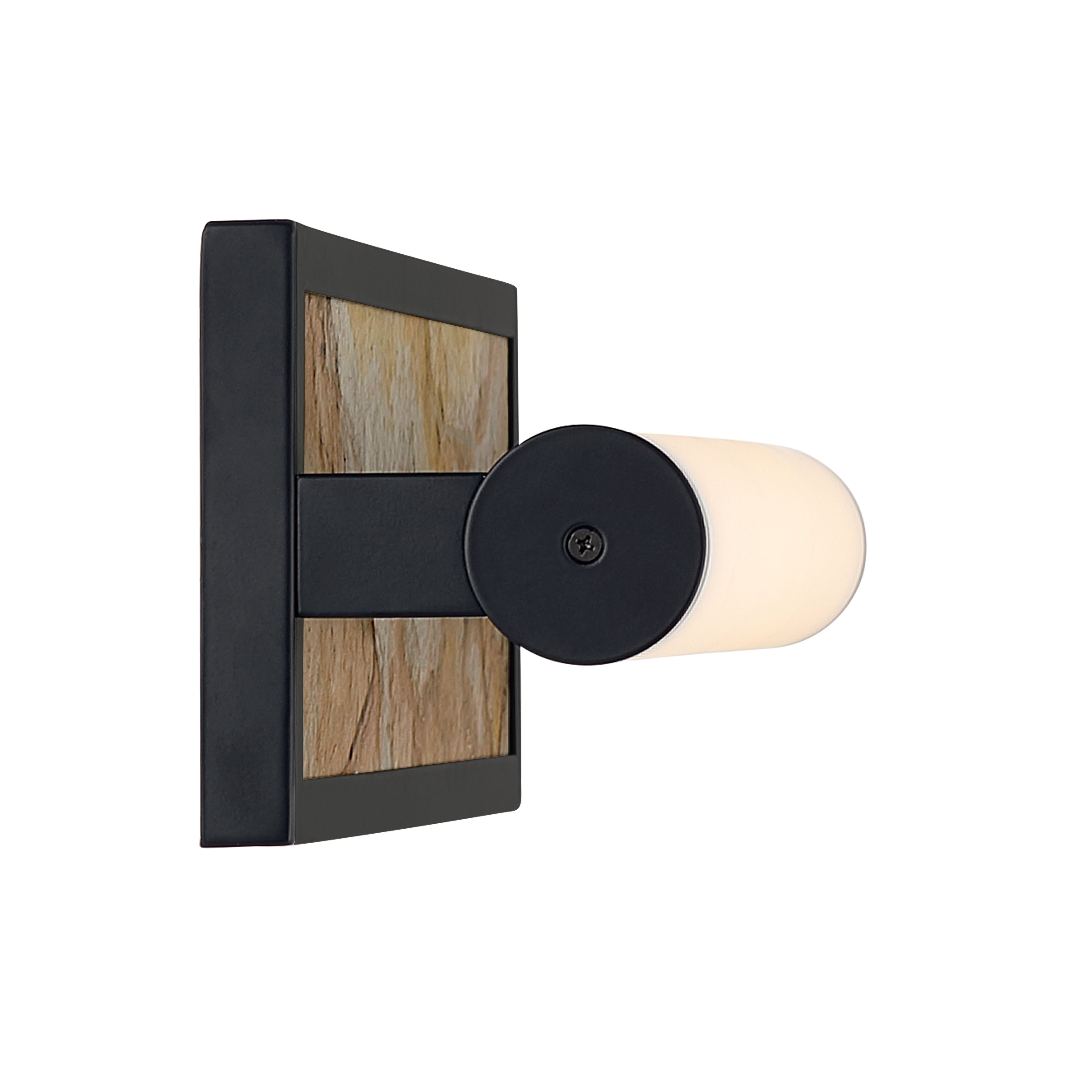 Stratum Integrated LED 18in Vanity in Matte Black with Moon Rock Slate - - Golden Lighting