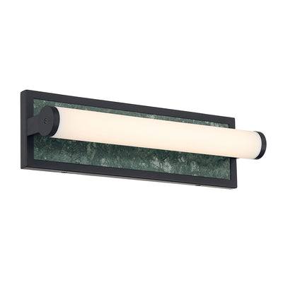 Stratum Integrated LED 18in Vanity in Matte Black with Persian Green Marble - - Golden Lighting