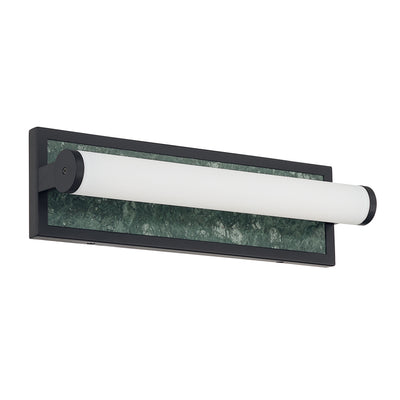 Stratum Integrated LED 18in Vanity in Matte Black with Persian Green Marble - - Golden Lighting