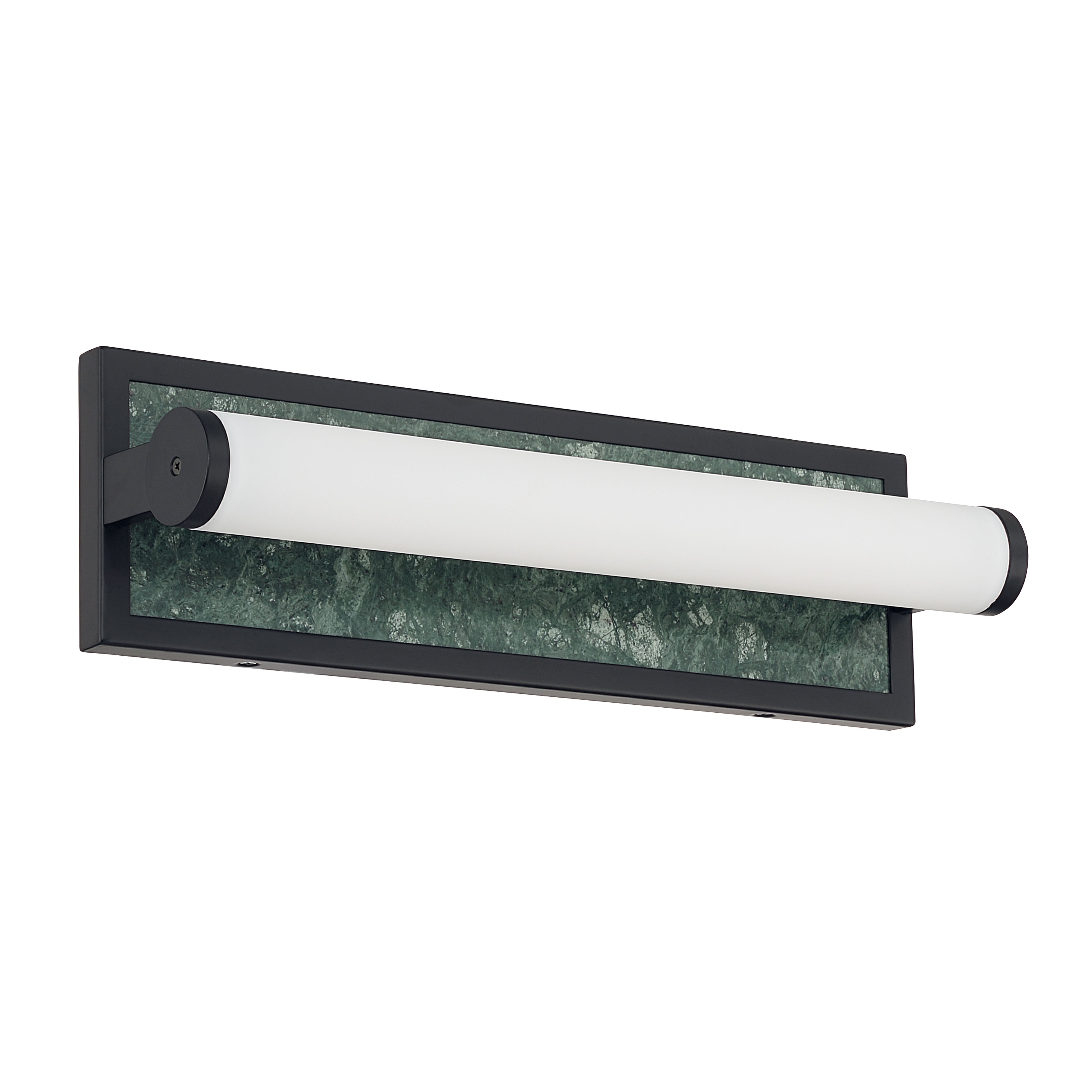 Stratum Integrated LED 18in Vanity in Matte Black with Persian Green Marble - - Golden Lighting