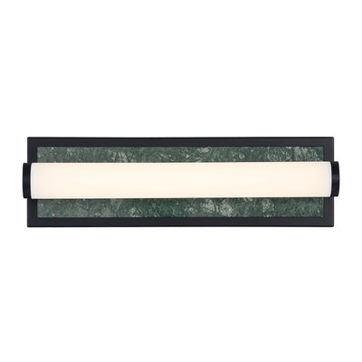 Stratum Integrated LED 18in Vanity in Matte Black with Persian Green Marble - - Golden Lighting