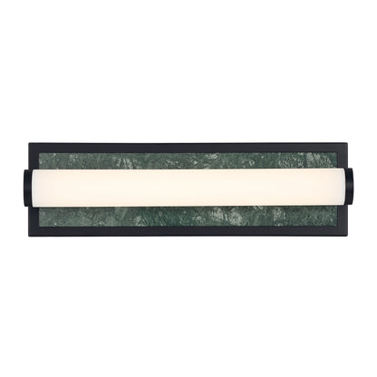 Stratum Integrated LED 18in Vanity in Matte Black with Persian Green Marble - - Golden Lighting