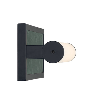 Stratum Integrated LED 18in Vanity in Matte Black with Persian Green Marble - - Golden Lighting