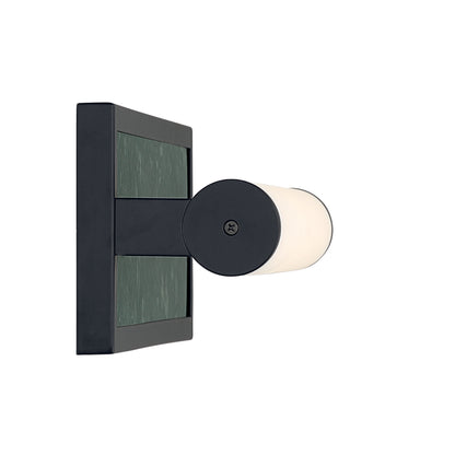Stratum Integrated LED 18in Vanity in Matte Black with Persian Green Marble - - Golden Lighting