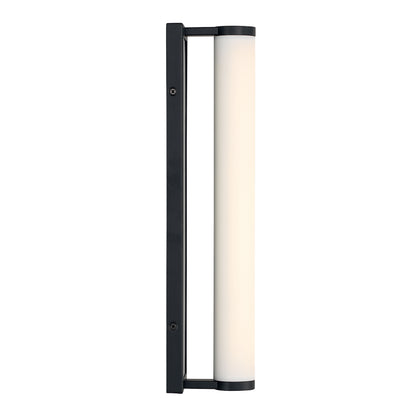 Stratum Integrated LED 18in Vanity in Matte Black with Persian Green Marble - - Golden Lighting