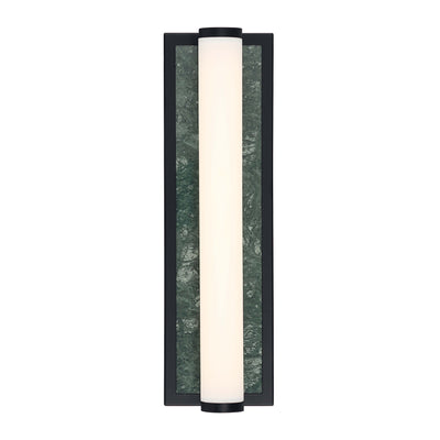 Stratum Integrated LED 18in Vanity in Matte Black with Persian Green Marble - - Golden Lighting