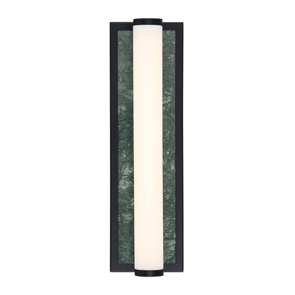 Stratum Integrated LED 18in Vanity in Matte Black with Persian Green Marble - - Golden Lighting