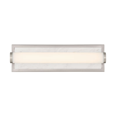 Stratum Integrated LED 18in Vanity in Brushed Nickel with Jazz White Marble - - Golden Lighting