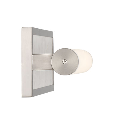 Stratum Integrated LED 18in Vanity in Brushed Nickel with Jazz White Marble - - Golden Lighting