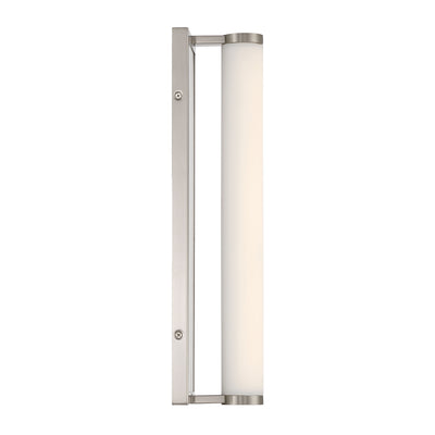 Stratum Integrated LED 18in Vanity in Brushed Nickel with Jazz White Marble - - Golden Lighting