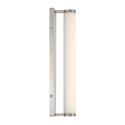 Stratum Integrated LED 18in Vanity in Brushed Nickel with Jazz White Marble - - Golden Lighting