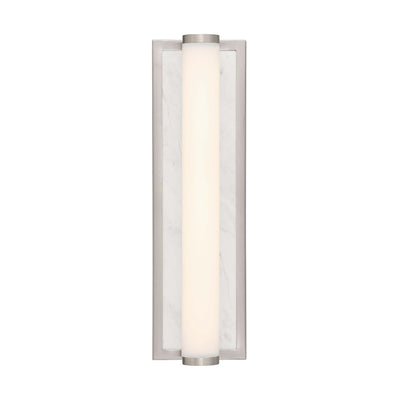 Stratum Integrated LED 18in Vanity in Brushed Nickel with Jazz White Marble - - Golden Lighting