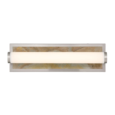 Stratum Integrated LED 18in Vanity in Brushed Nickel with Moon Rock Slate - - Golden Lighting