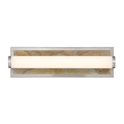 Stratum Integrated LED 18in Vanity in Brushed Nickel with Moon Rock Slate - - Golden Lighting