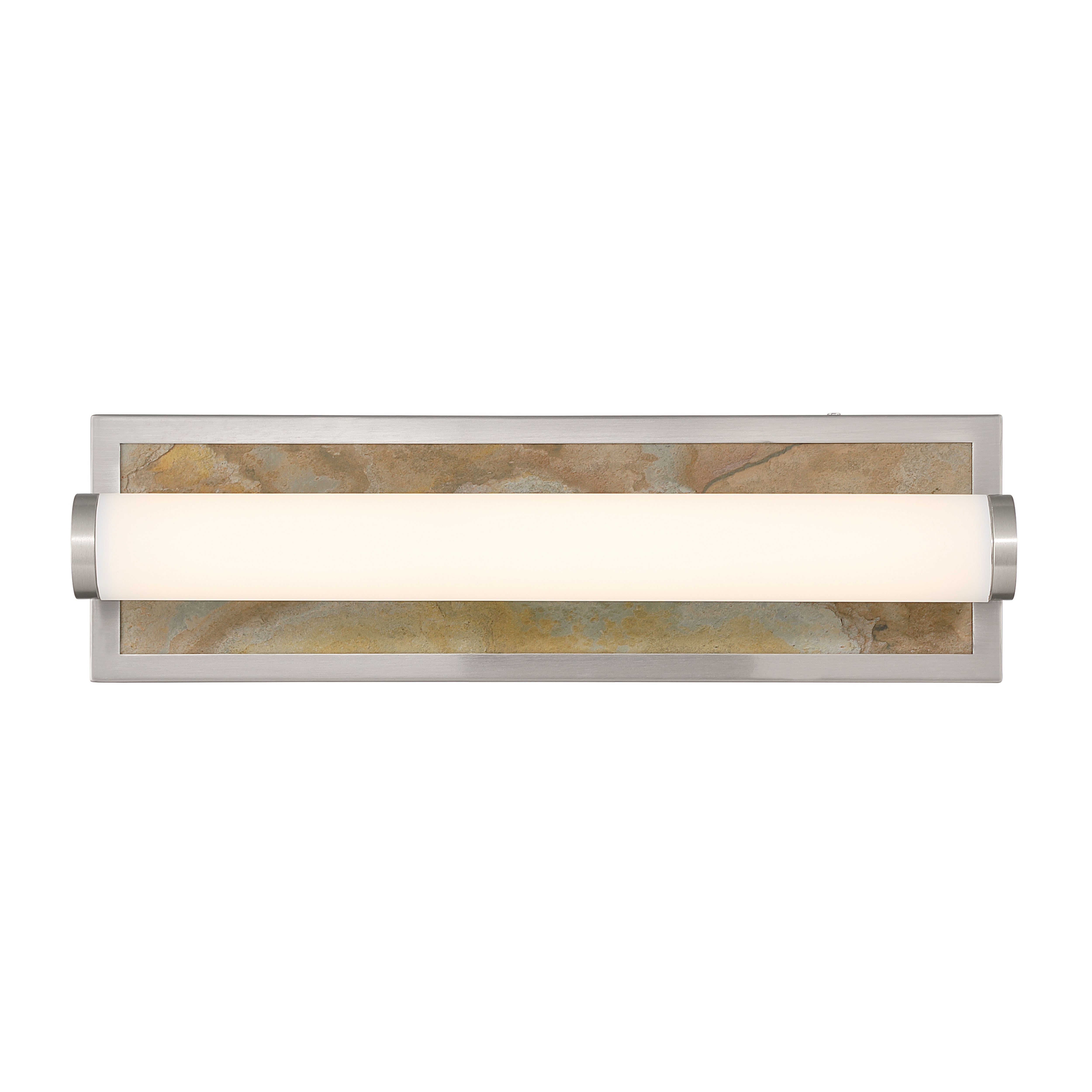 Stratum Integrated LED 18in Vanity in Brushed Nickel with Moon Rock Slate - - Golden Lighting