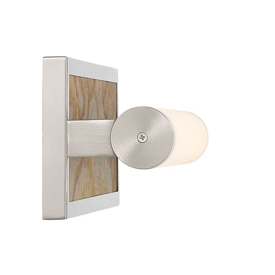 Stratum Integrated LED 18in Vanity in Brushed Nickel with Moon Rock Slate - - Golden Lighting
