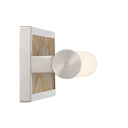 Stratum Integrated LED 18in Vanity in Brushed Nickel with Moon Rock Slate - - Golden Lighting