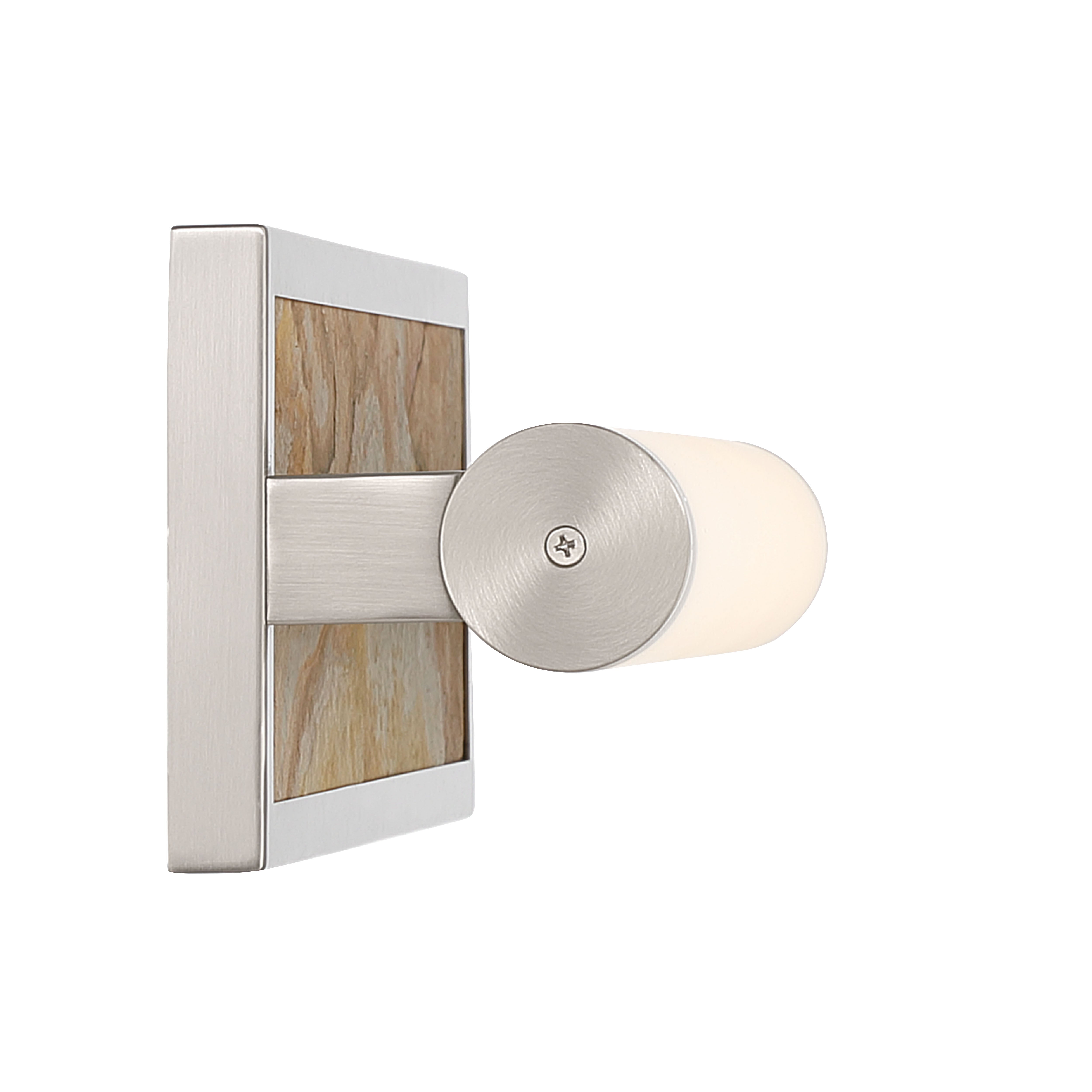 Stratum Integrated LED 18in Vanity in Brushed Nickel with Moon Rock Slate - - Golden Lighting