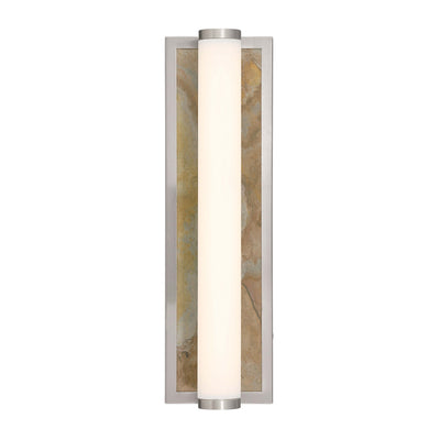Stratum Integrated LED 18in Vanity in Brushed Nickel with Moon Rock Slate - - Golden Lighting