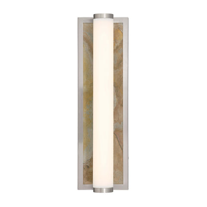 Stratum Integrated LED 18in Vanity in Brushed Nickel with Moon Rock Slate - - Golden Lighting