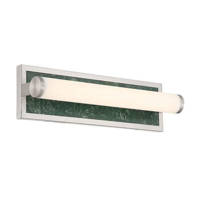 Stratum Integrated LED 18in Vanity in Brushed Nickel with Persian Green Marble - - Golden Lighting