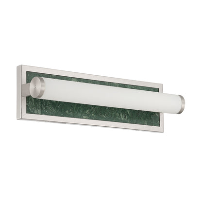 Stratum Integrated LED 18in Vanity in Brushed Nickel with Persian Green Marble - - Golden Lighting
