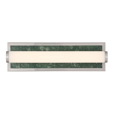 Stratum Integrated LED 18in Vanity in Brushed Nickel with Persian Green Marble - - Golden Lighting