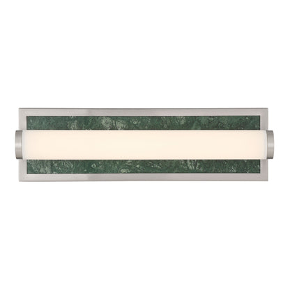 Stratum Integrated LED 18in Vanity in Brushed Nickel with Persian Green Marble - - Golden Lighting