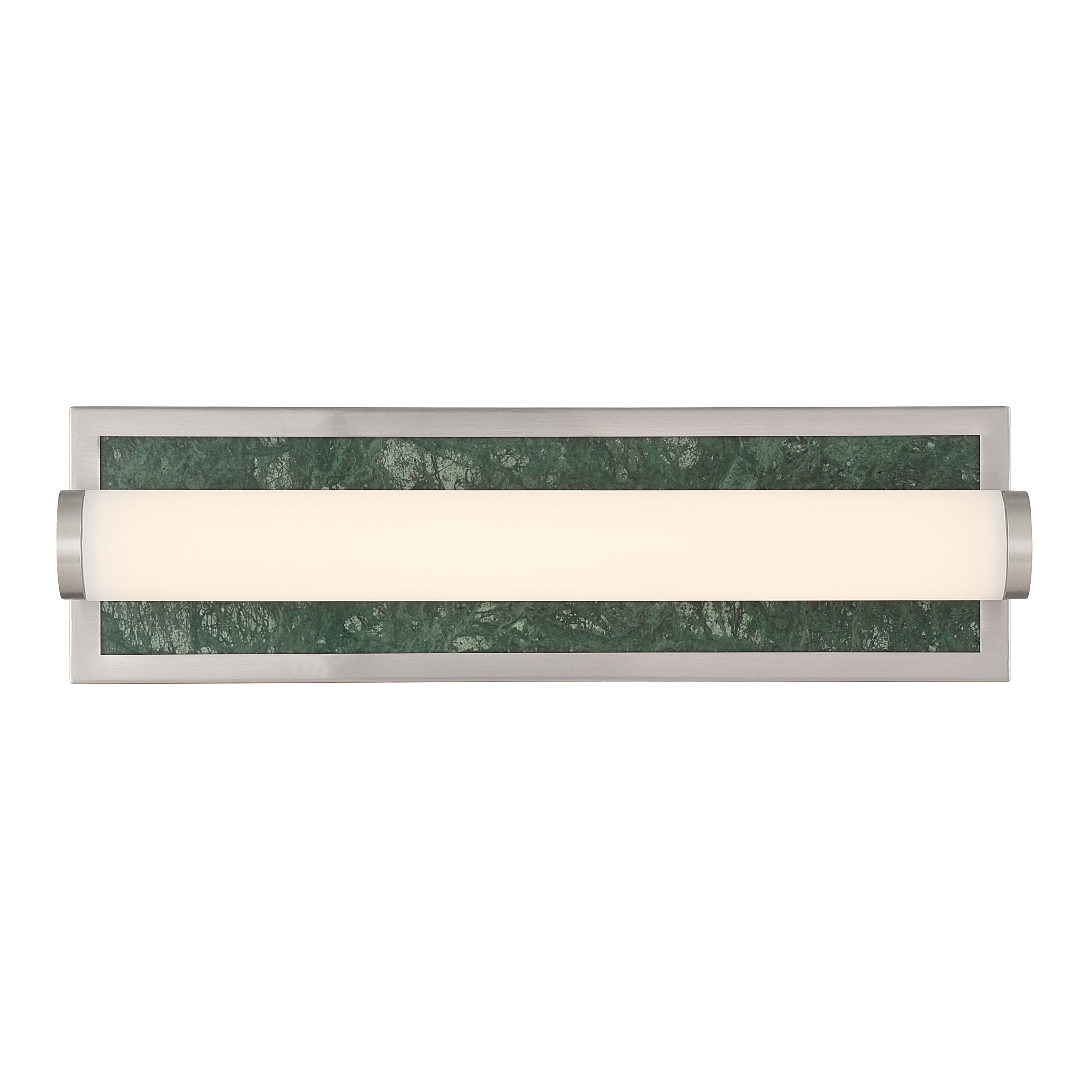 Stratum Integrated LED 18in Vanity in Brushed Nickel with Persian Green Marble - - Golden Lighting