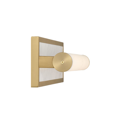 Stratum Integrated LED 24in Vanity in Brushed Champagne Brass with Jazz White Marble - - Golden Lighting