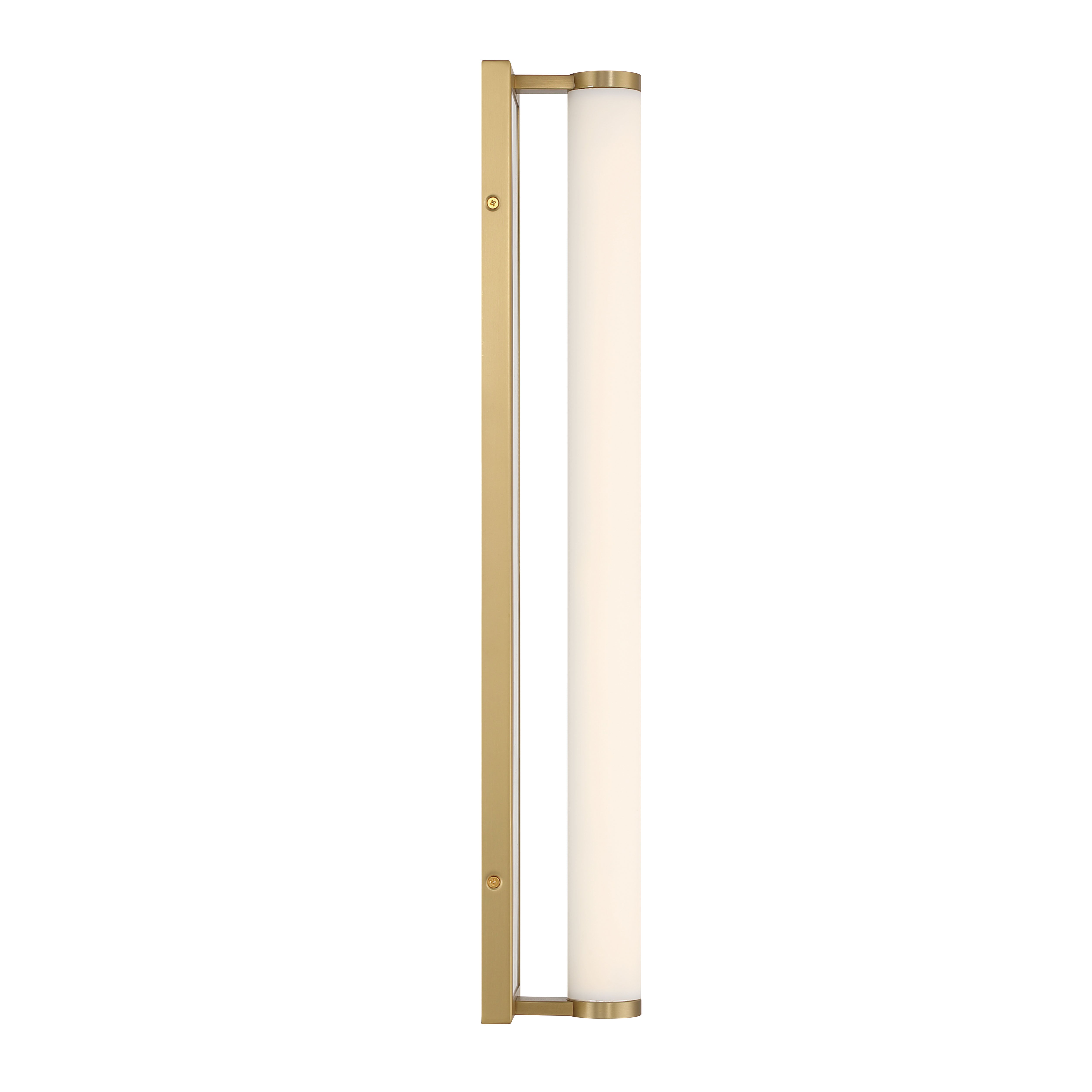 Stratum Integrated LED 24in Vanity in Brushed Champagne Brass with Jazz White Marble - - Golden Lighting