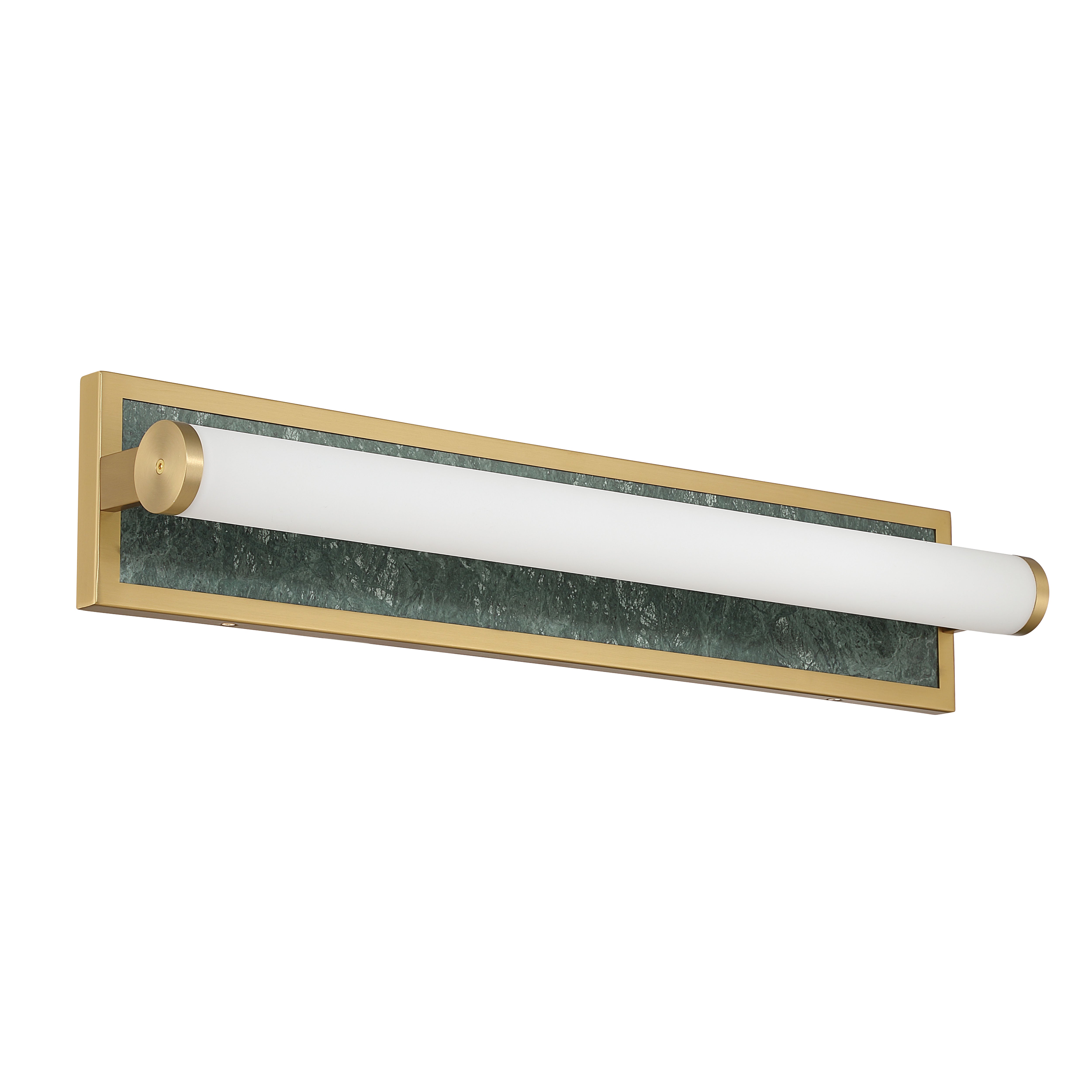 Stratum Integrated LED 24in Vanity in Brushed Champagne Brass with Persian Green Marble - - Golden Lighting