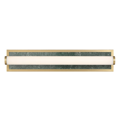 Stratum Integrated LED 24in Vanity in Brushed Champagne Brass with Persian Green Marble - - Golden Lighting