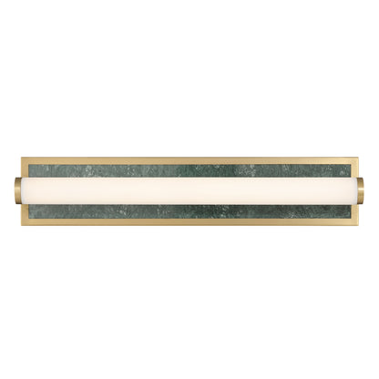 Stratum Integrated LED 24in Vanity in Brushed Champagne Brass with Persian Green Marble - - Golden Lighting