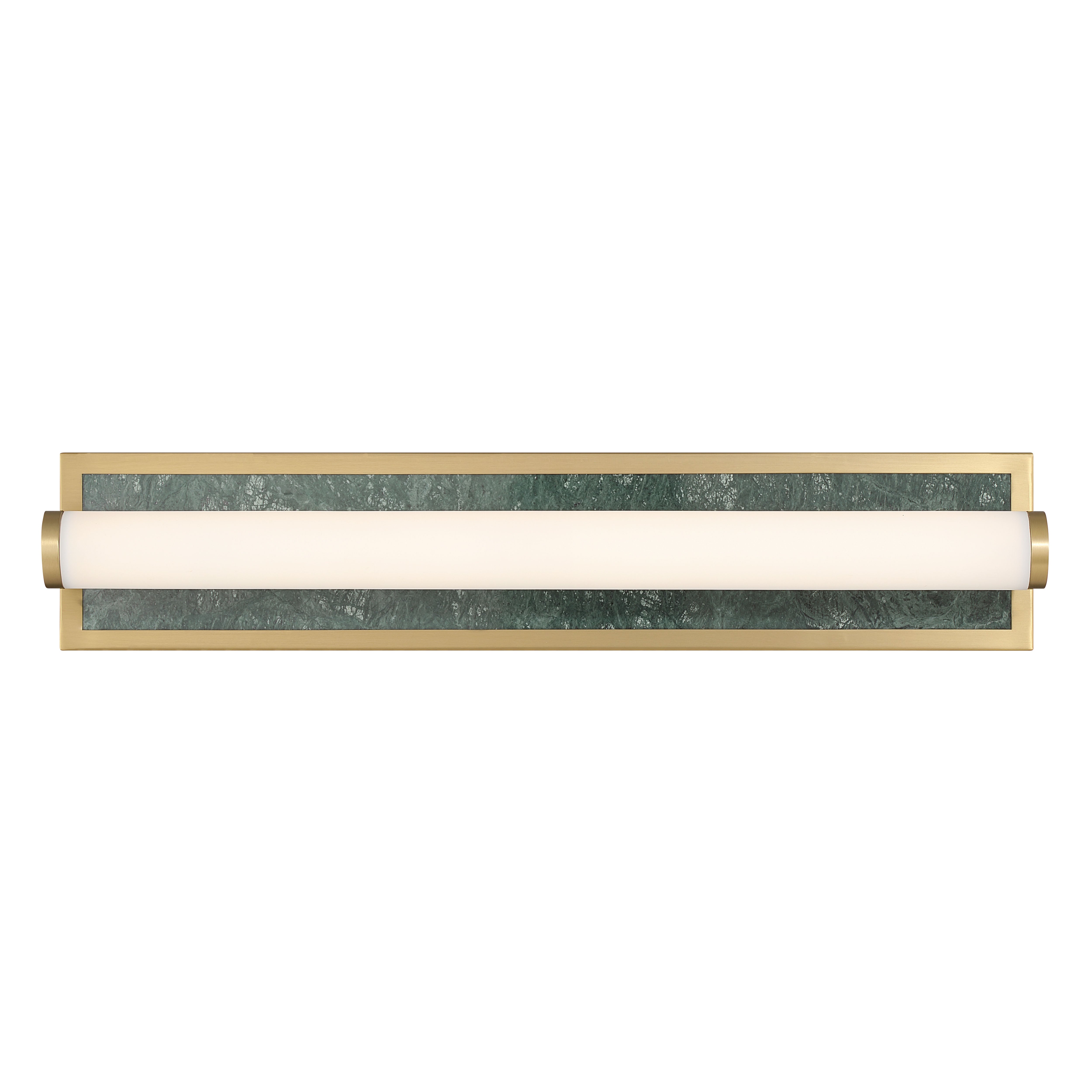 Stratum Integrated LED 24in Vanity in Brushed Champagne Brass with Persian Green Marble - - Golden Lighting