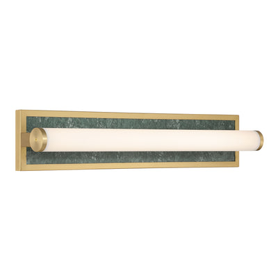 Stratum Integrated LED 24in Vanity in Brushed Champagne Brass with Persian Green Marble - - Golden Lighting
