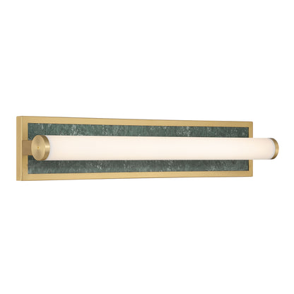 Stratum Integrated LED 24in Vanity in Brushed Champagne Brass with Persian Green Marble - - Golden Lighting