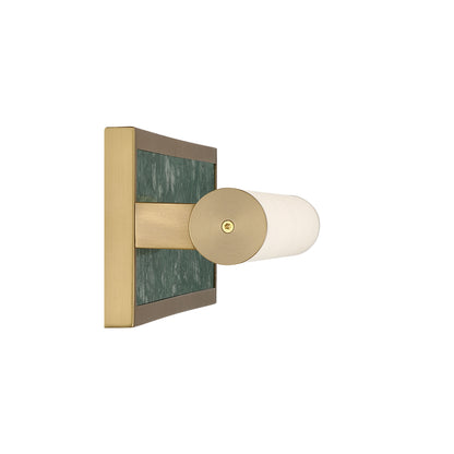 Stratum Integrated LED 24in Vanity in Brushed Champagne Brass with Persian Green Marble - - Golden Lighting