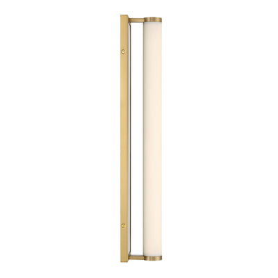 Stratum Integrated LED 24in Vanity in Brushed Champagne Brass with Persian Green Marble - - Golden Lighting